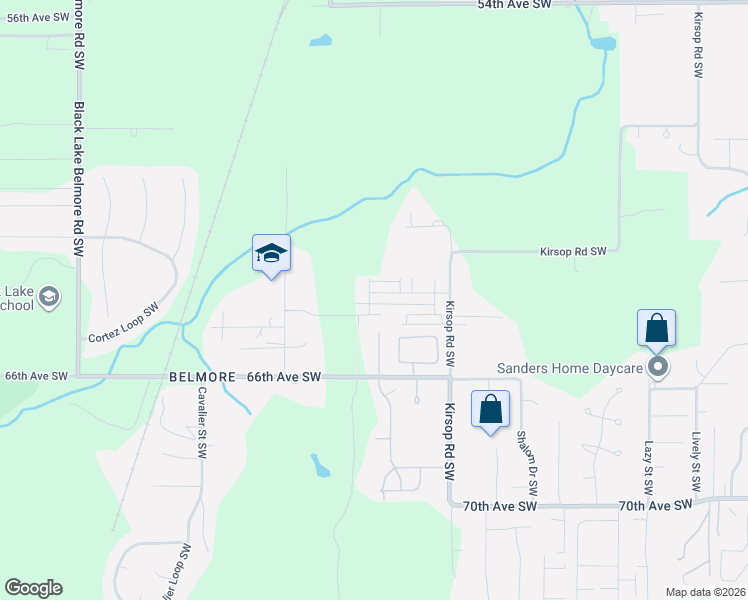 map of restaurants, bars, coffee shops, grocery stores, and more near 3334 63rd Avenue Southwest in Olympia