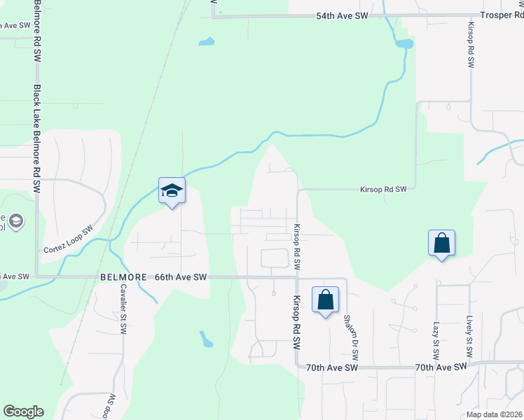 map of restaurants, bars, coffee shops, grocery stores, and more near 6225 Patio St in Tumwater