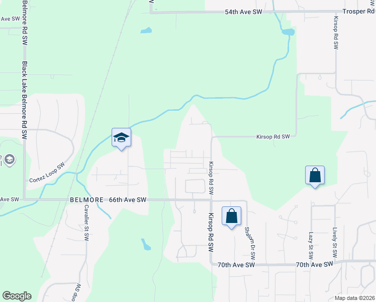 map of restaurants, bars, coffee shops, grocery stores, and more near 6225 Patio St in Tumwater