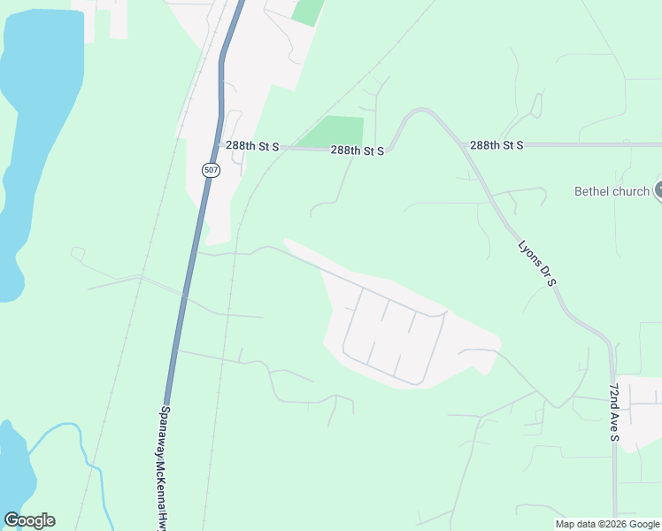 map of restaurants, bars, coffee shops, grocery stores, and more near 8107 292nd Street South in Roy