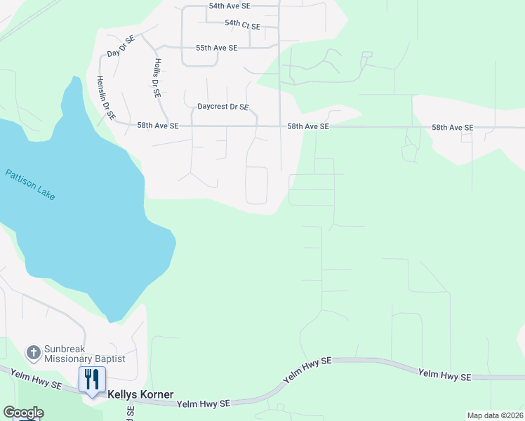 map of restaurants, bars, coffee shops, grocery stores, and more near 6113 Winnwood Loop Southeast in Olympia