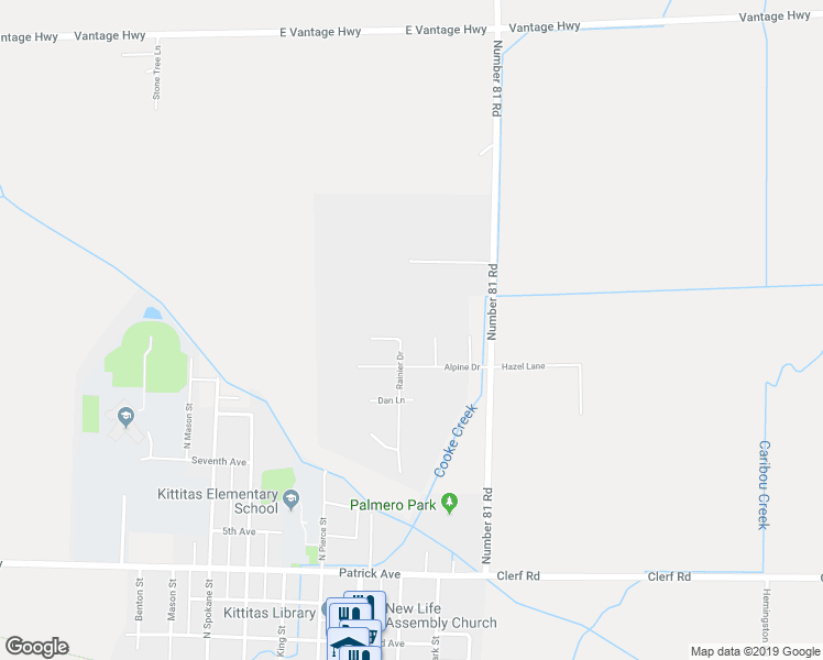 map of restaurants, bars, coffee shops, grocery stores, and more near 1110 Rainier Drive in Ellensburg