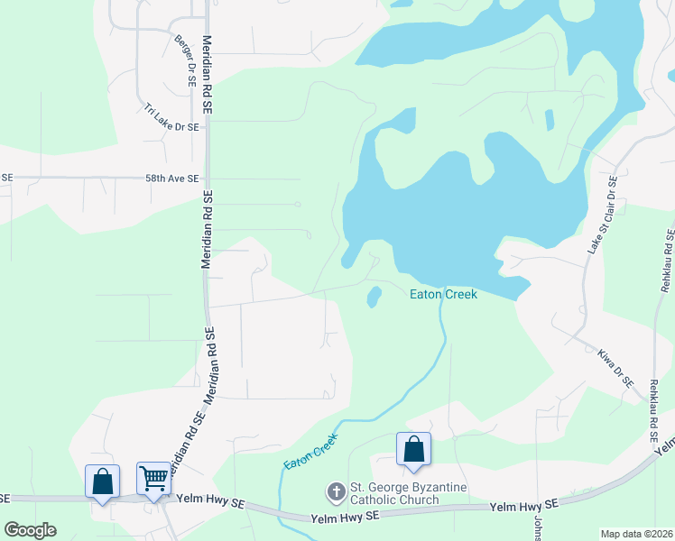 map of restaurants, bars, coffee shops, grocery stores, and more near 6035 Meridian Road Southeast in Olympia