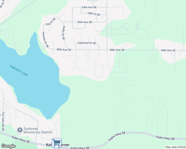 map of restaurants, bars, coffee shops, grocery stores, and more near 5936 Winnwood Drive Southeast in Olympia