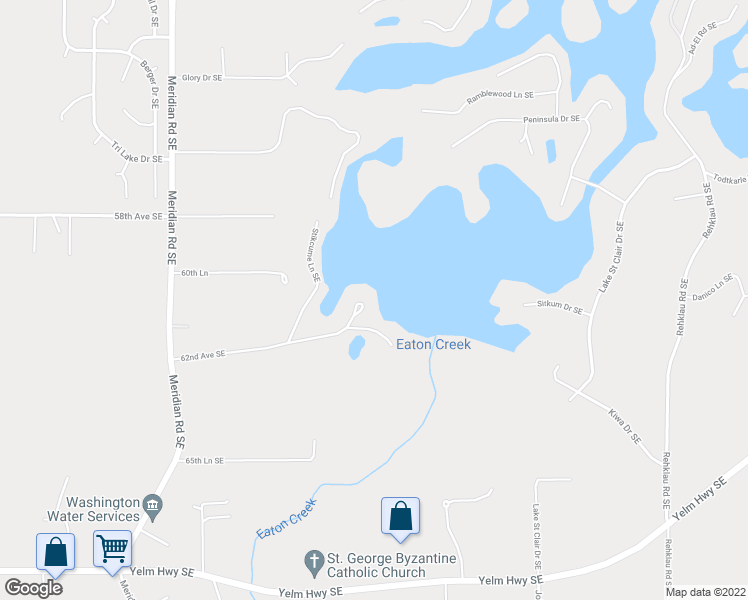 map of restaurants, bars, coffee shops, grocery stores, and more near 9832 62nd Avenue Southeast in Lacey