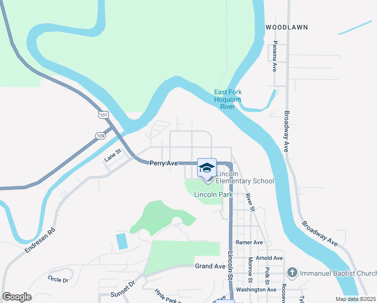 map of restaurants, bars, coffee shops, grocery stores, and more near 1423 Marion Street in Hoquiam