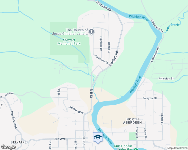 map of restaurants, bars, coffee shops, grocery stores, and more near 2307 Victory Avenue in Aberdeen