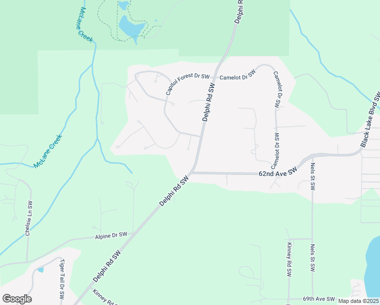 map of restaurants, bars, coffee shops, grocery stores, and more near 6010 Capitol Forest Court Southwest in Olympia