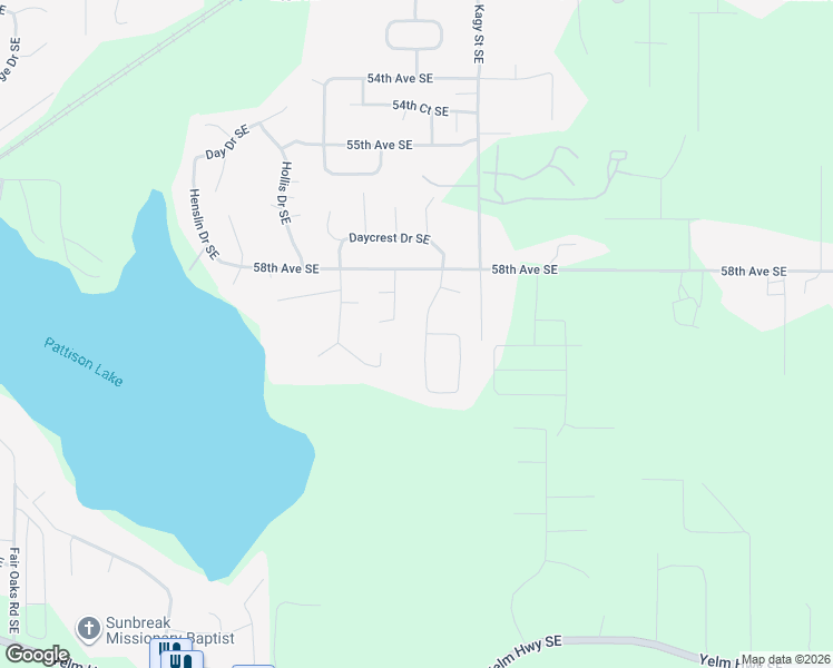 map of restaurants, bars, coffee shops, grocery stores, and more near 5821 Winnwood Drive Southeast in Olympia