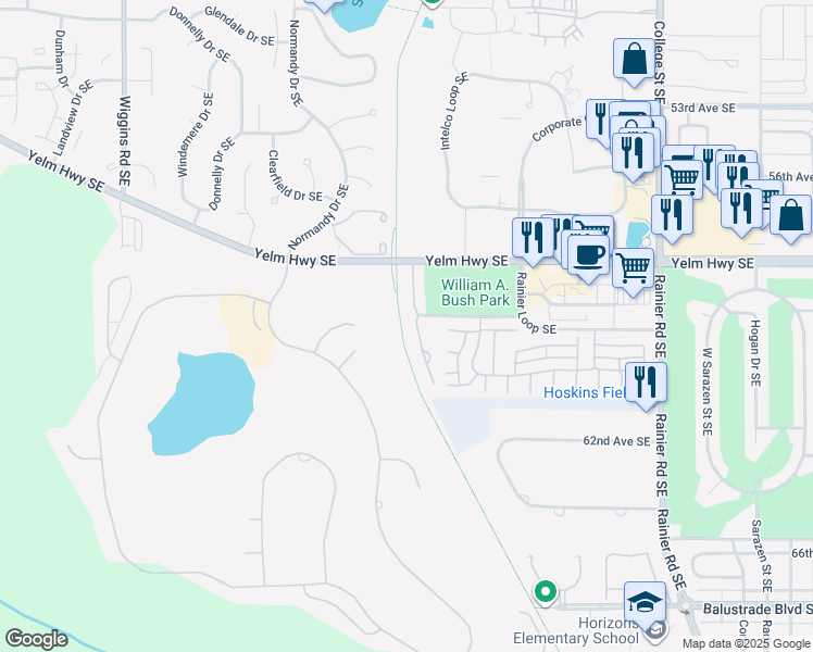 map of restaurants, bars, coffee shops, grocery stores, and more near 5915 Chardonnay Drive Southeast in Lacey