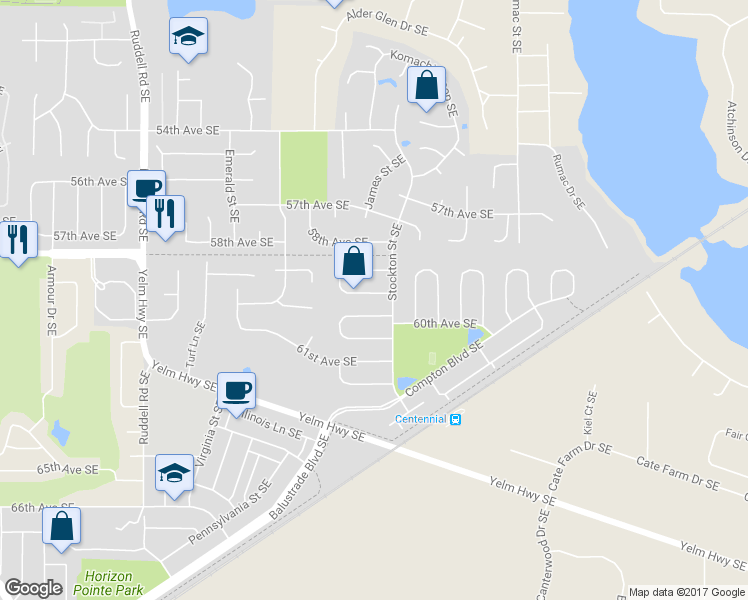 map of restaurants, bars, coffee shops, grocery stores, and more near 5936 59th Loop Southeast in Lacey