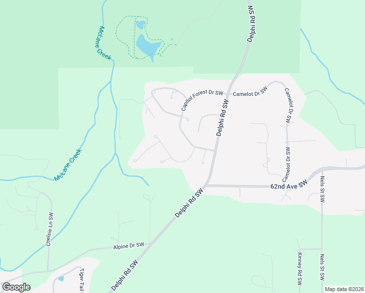 map of restaurants, bars, coffee shops, grocery stores, and more near 5941 Capitol Forest Drive Southwest in Olympia