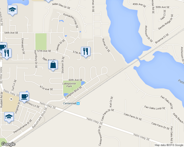 map of restaurants, bars, coffee shops, grocery stores, and more near 5906 Danials Loop Southeast in Lacey