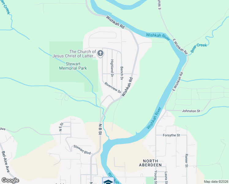 map of restaurants, bars, coffee shops, grocery stores, and more near 929 Riverview Drive in Aberdeen