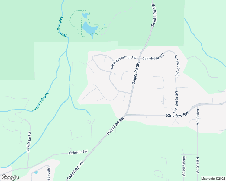 map of restaurants, bars, coffee shops, grocery stores, and more near 5941 Capitol Forest Drive Southwest in Olympia