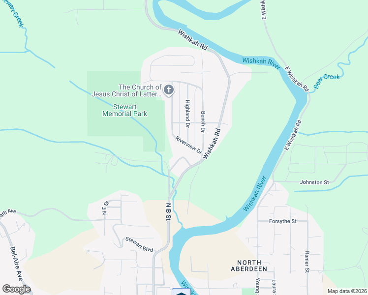 map of restaurants, bars, coffee shops, grocery stores, and more near 929 Riverview Drive in Aberdeen