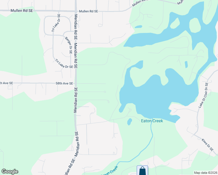 map of restaurants, bars, coffee shops, grocery stores, and more near 5810 Meridian Road Southeast in Olympia