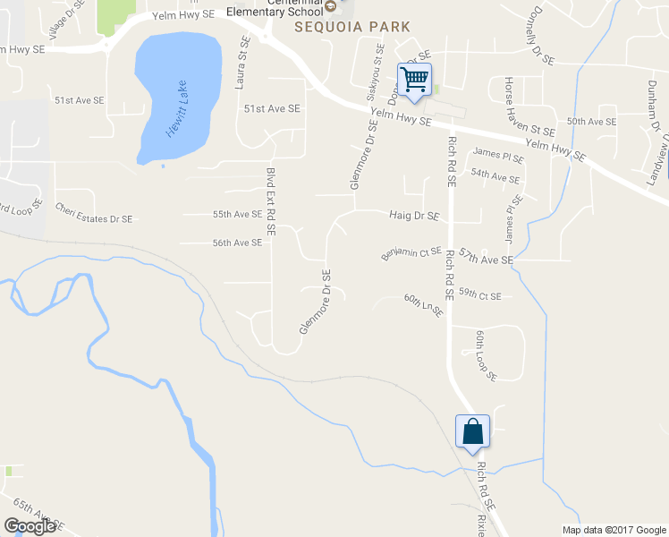map of restaurants, bars, coffee shops, grocery stores, and more near 5706 Glenmore Drive Southeast in Olympia