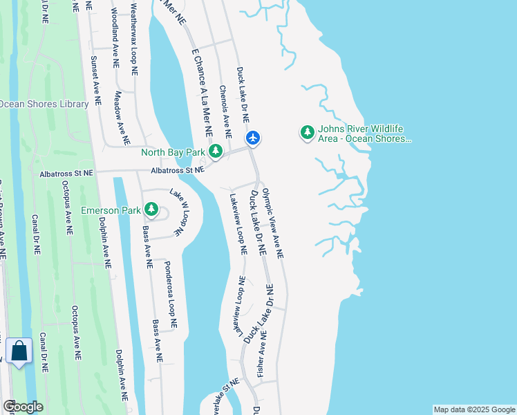 map of restaurants, bars, coffee shops, grocery stores, and more near 422 Duck Lake Dr NE in Ocean Shores