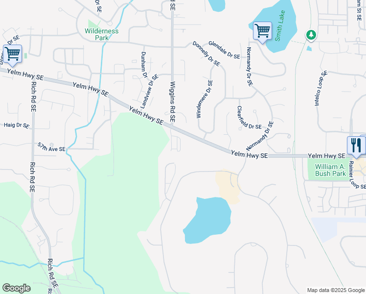 map of restaurants, bars, coffee shops, grocery stores, and more near 3604 57th Lane Southeast in Olympia