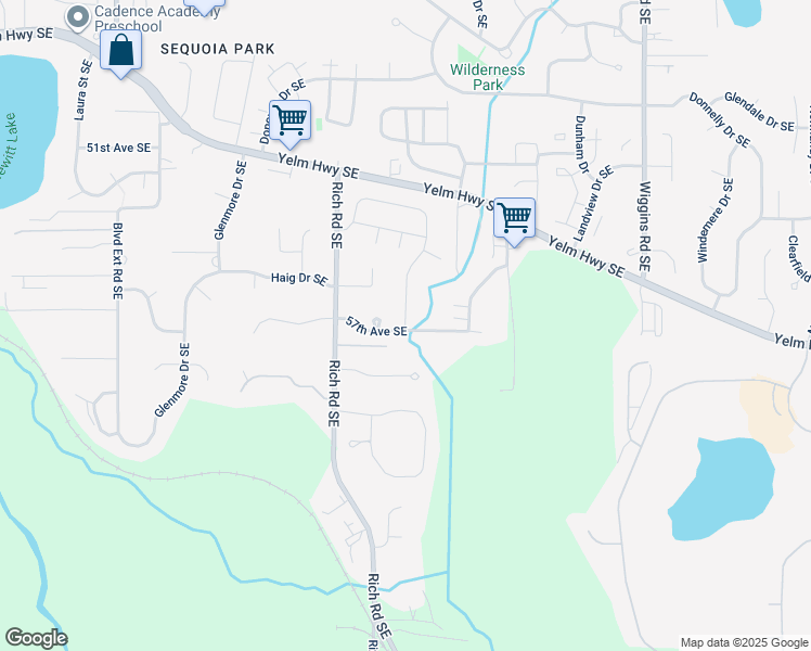 map of restaurants, bars, coffee shops, grocery stores, and more near 5240 James Place Southeast in Olympia