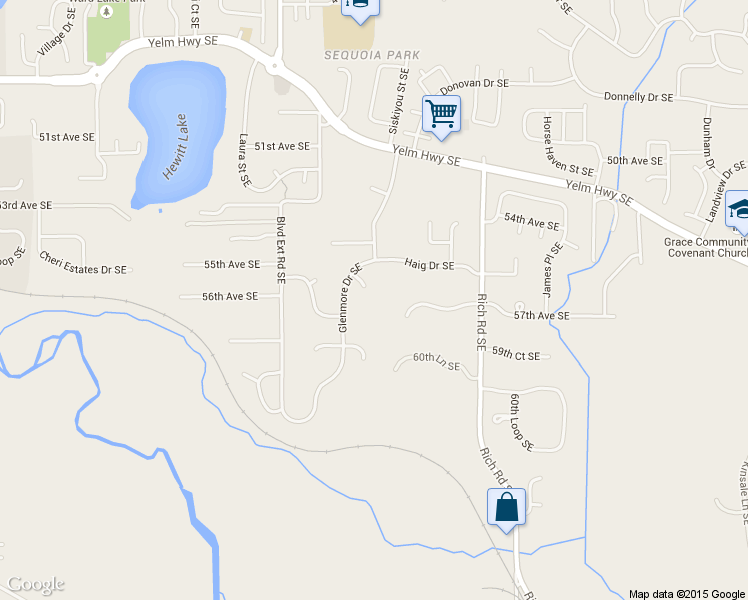 map of restaurants, bars, coffee shops, grocery stores, and more near 2825 Benjamin Court Southeast in Olympia