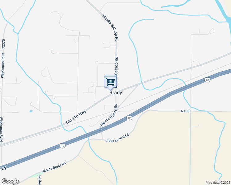 map of restaurants, bars, coffee shops, grocery stores, and more near in Brady