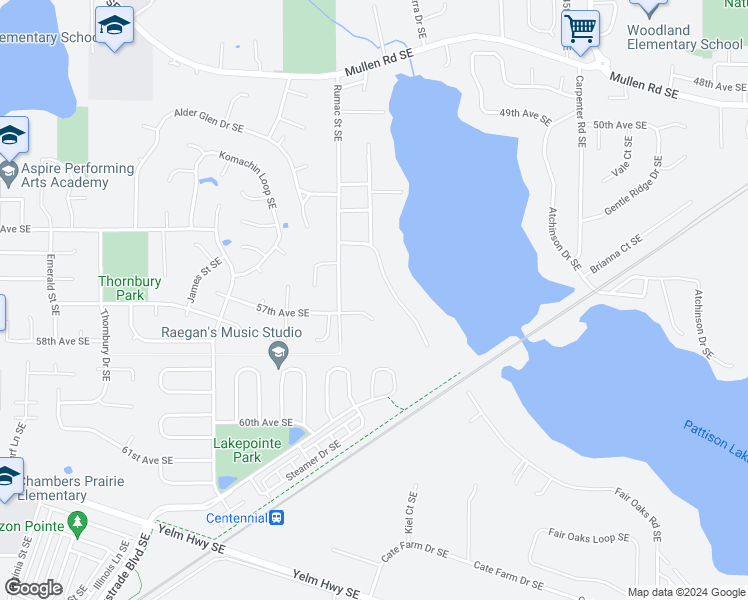 map of restaurants, bars, coffee shops, grocery stores, and more near 6816 57th Court Southeast in Lacey