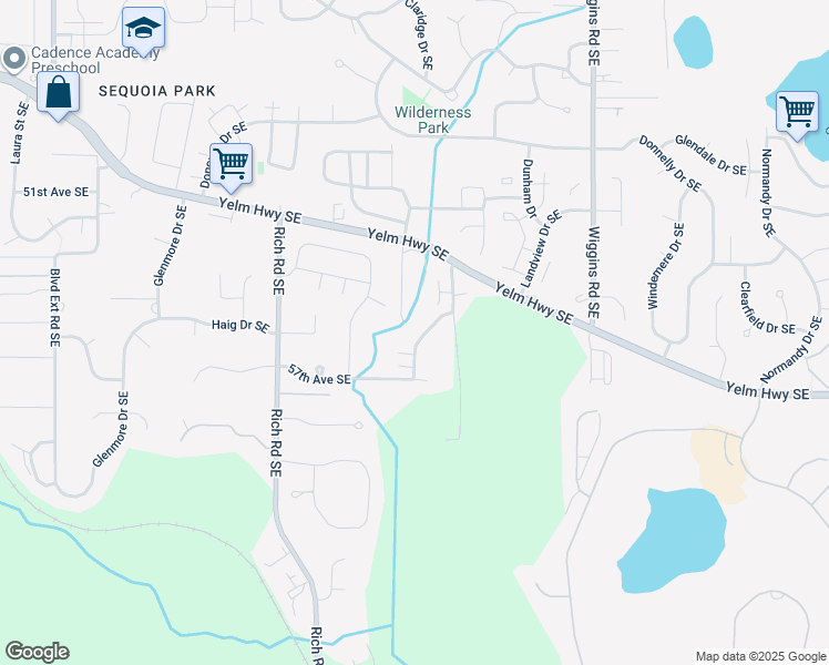 map of restaurants, bars, coffee shops, grocery stores, and more near 5623 Devonshire Street Southeast in Olympia