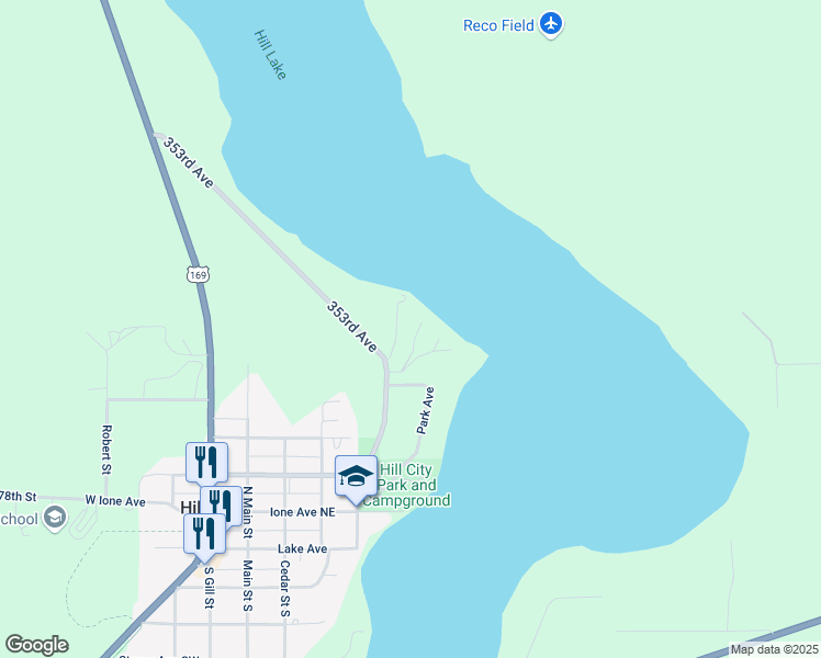 map of restaurants, bars, coffee shops, grocery stores, and more near 606 Summit Avenue Northeast in Hill City