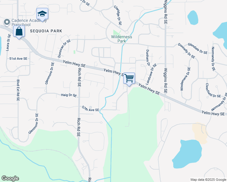 map of restaurants, bars, coffee shops, grocery stores, and more near 5623 Devonshire Street Southeast in Olympia