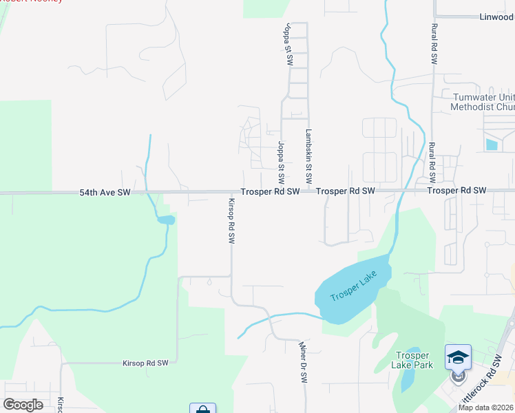 map of restaurants, bars, coffee shops, grocery stores, and more near 2614 54th Avenue Southwest in Tumwater