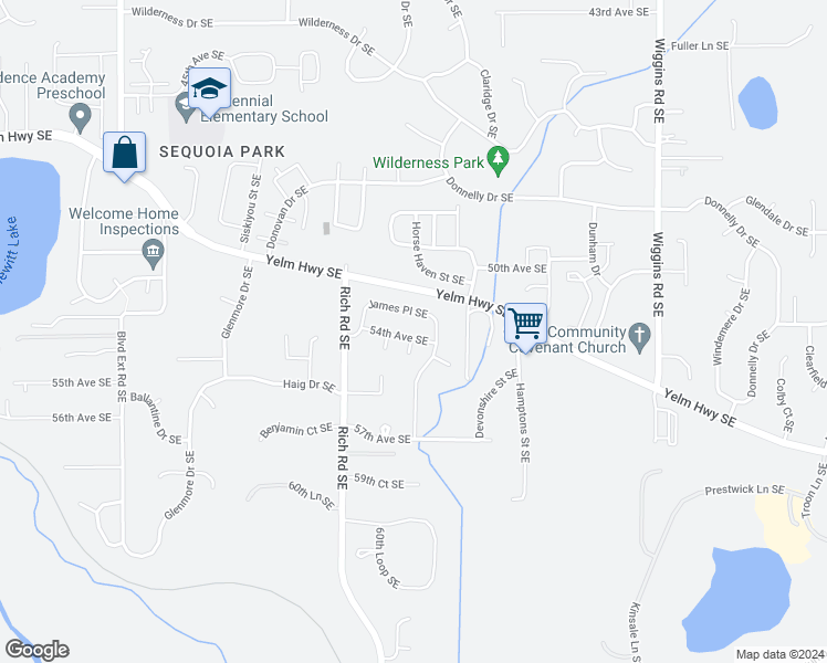 map of restaurants, bars, coffee shops, grocery stores, and more near 3130 54th Avenue Southeast in Olympia