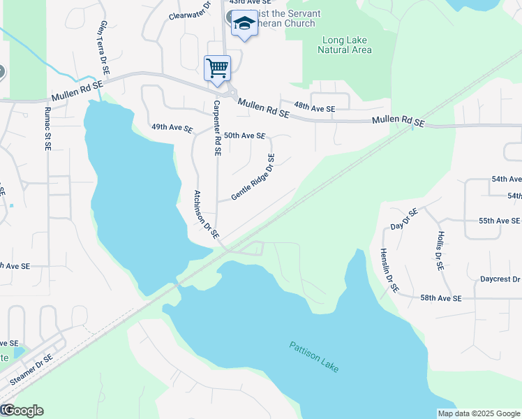 map of restaurants, bars, coffee shops, grocery stores, and more near 7604 Brianna Court Southeast in Olympia