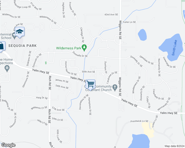 map of restaurants, bars, coffee shops, grocery stores, and more near 3320 51st Court Southeast in Olympia