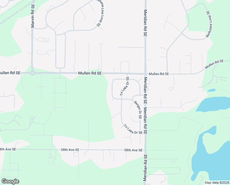 map of restaurants, bars, coffee shops, grocery stores, and more near 5025 Tri Lake Loop Southeast in Olympia