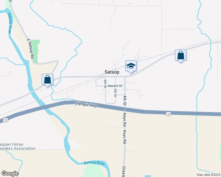 map of restaurants, bars, coffee shops, grocery stores, and more near in Satsop