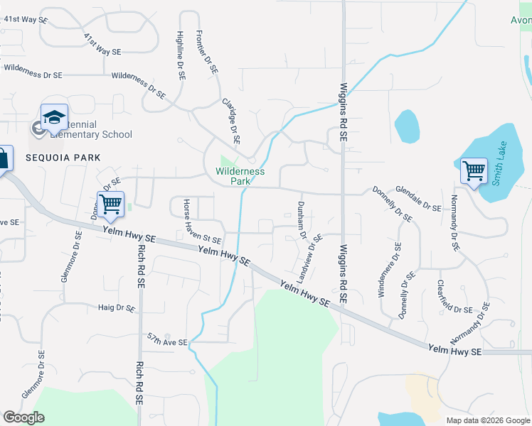 map of restaurants, bars, coffee shops, grocery stores, and more near 3341 Donnelly Drive Southeast in Olympia