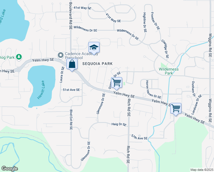 map of restaurants, bars, coffee shops, grocery stores, and more near 5049 Siskiyou Street Southeast in Olympia
