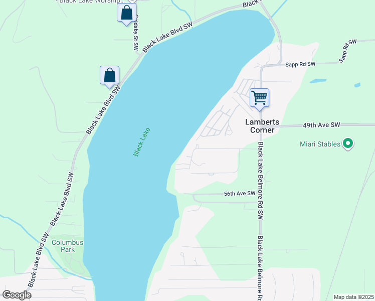 map of restaurants, bars, coffee shops, grocery stores, and more near 4200 52nd Avenue Southwest in Olympia