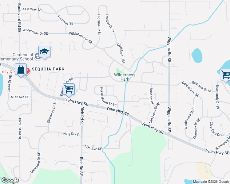 map of restaurants, bars, coffee shops, grocery stores, and more near 4920 Old Oak Street Southeast in Olympia
