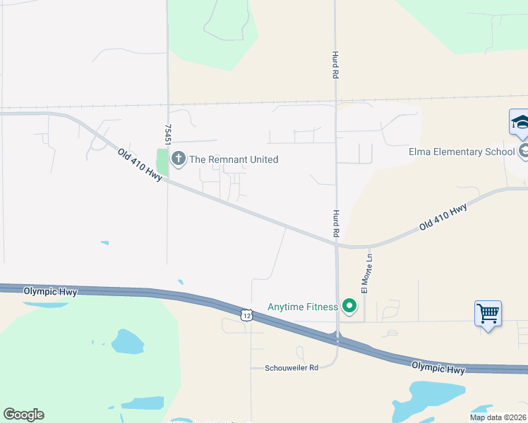 map of restaurants, bars, coffee shops, grocery stores, and more near 1101 Monte Elma Road in Elma