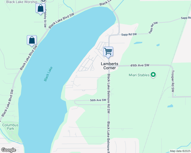 map of restaurants, bars, coffee shops, grocery stores, and more near 4022 52nd Avenue Southwest in Olympia