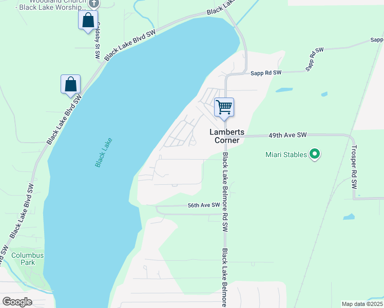 map of restaurants, bars, coffee shops, grocery stores, and more near 4022 52nd Avenue Southwest in Olympia