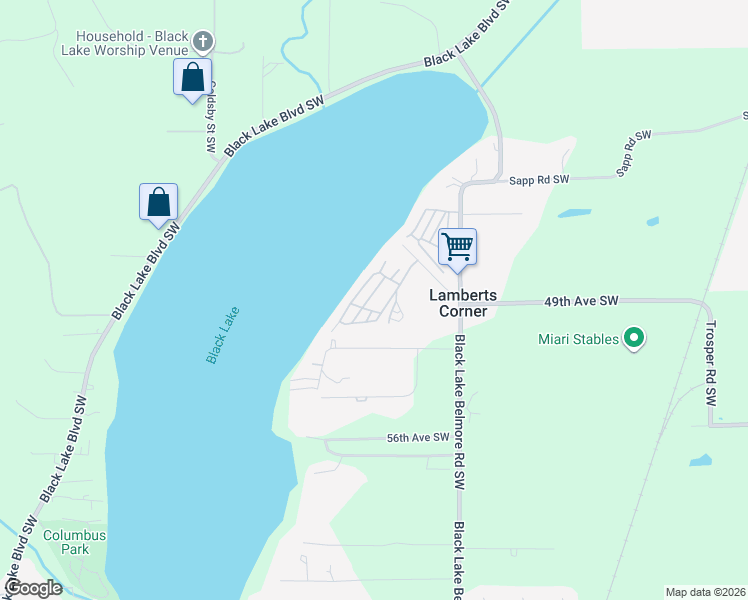 map of restaurants, bars, coffee shops, grocery stores, and more near 4045 49th Avenue Southwest in Olympia