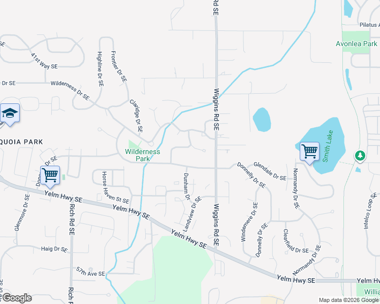 map of restaurants, bars, coffee shops, grocery stores, and more near 4805 Edgeworth Drive Southeast in Olympia