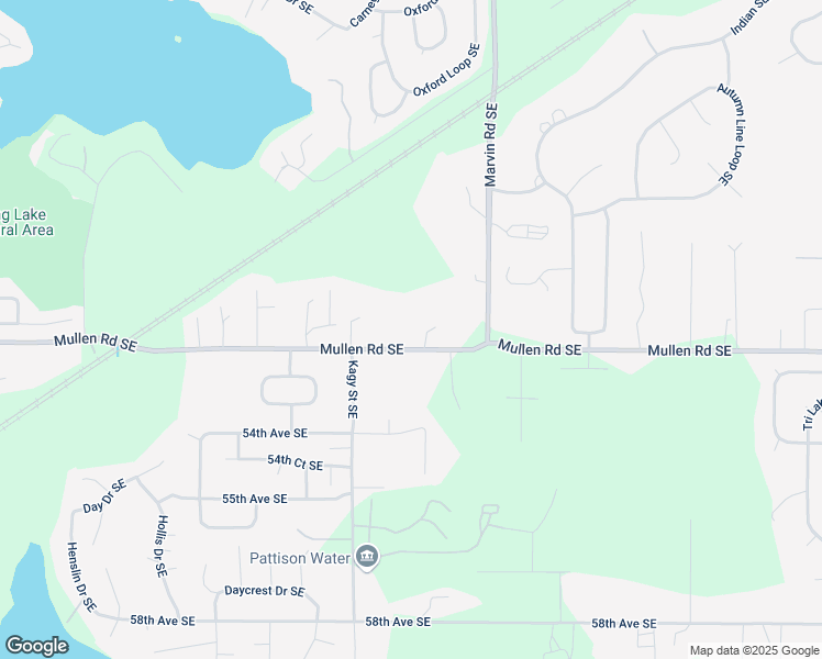 map of restaurants, bars, coffee shops, grocery stores, and more near 8614 Mullen Road Southeast in Olympia