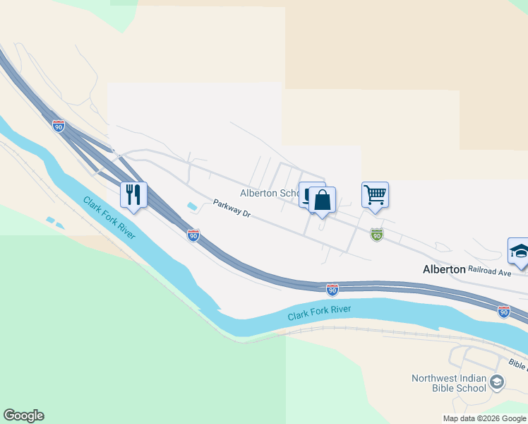map of restaurants, bars, coffee shops, grocery stores, and more near 142 Parkway Drive in Alberton