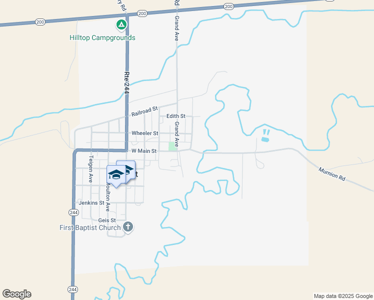 map of restaurants, bars, coffee shops, grocery stores, and more near West Main Street in Winnett