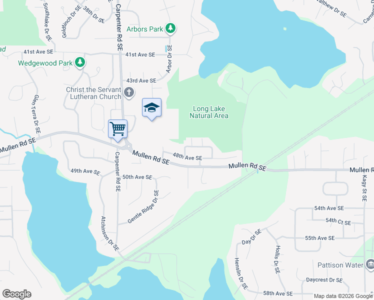 map of restaurants, bars, coffee shops, grocery stores, and more near 7737 48th Loop Southeast in Lacey
